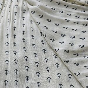 J. Crew Anchor Print Scarf in Cream and Black